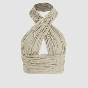 Cider Khaki Solid Halter Tank Top New with Tag Size Small